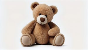 Toy teddy isolated on white background. Teddy soft toy for kids Ai generated image